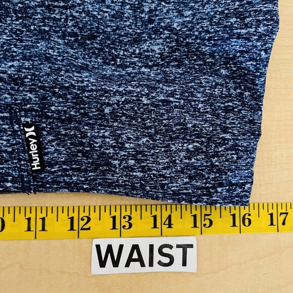 Hurley Men’s Stripe Shorts Beach Ocean Surf Polyester Sz 30 Blue Grey Drawstring - Picture 8 of 11